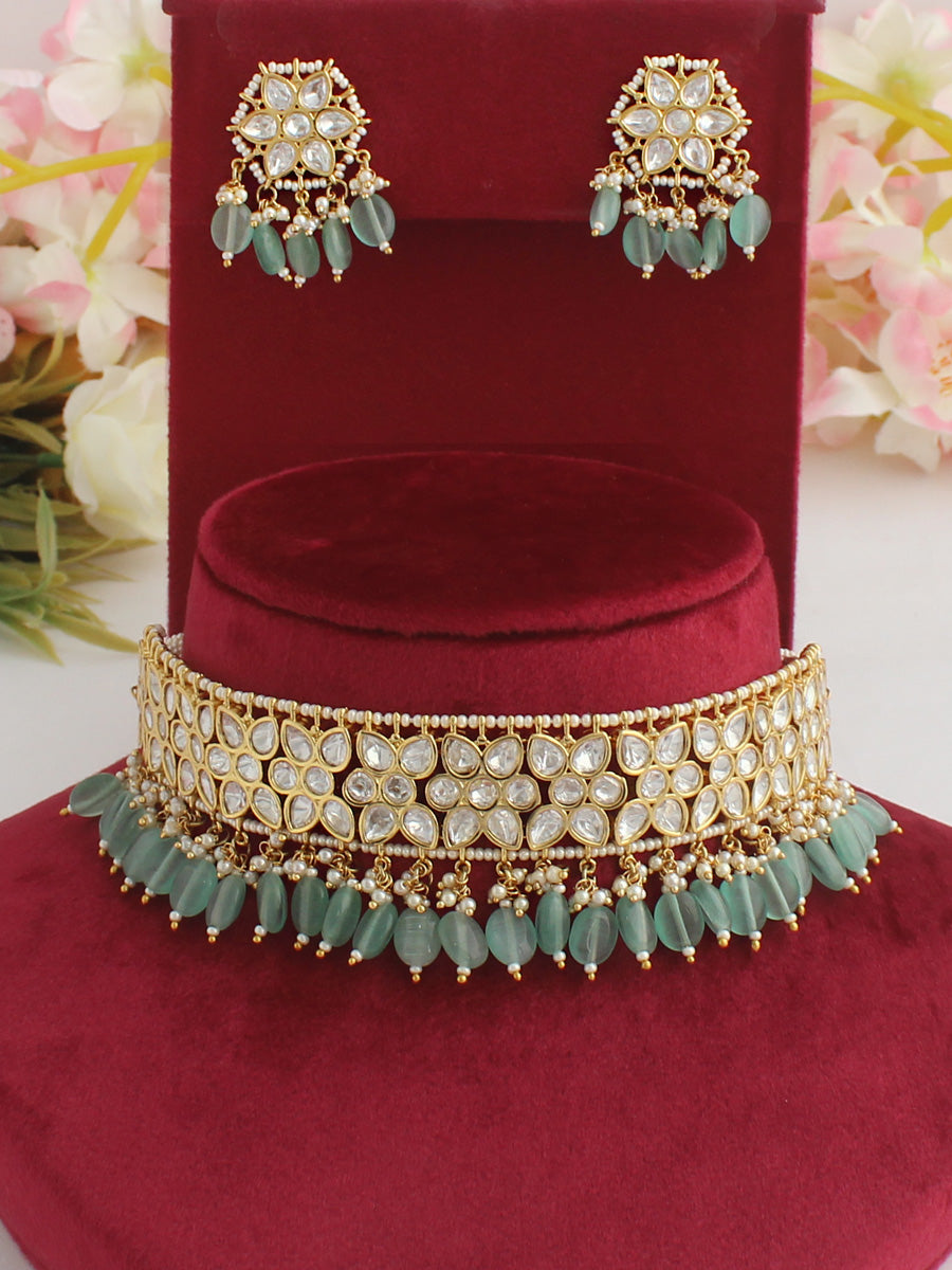 Divya Necklace Set-Mint Green