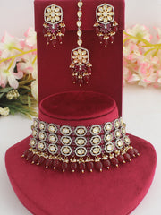 Natasha Necklace Set-Ruby Pink