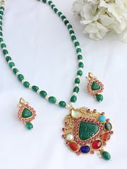 Arushka Long Necklace Set-Multicolor