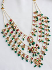 Ashwini Layered Necklace  - Pink / Green