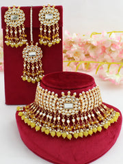 Simran Necklace Set-Yellow