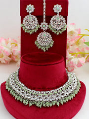 Mansha Necklace Set - mint Green