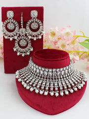 Krutika Necklace Set-Silver