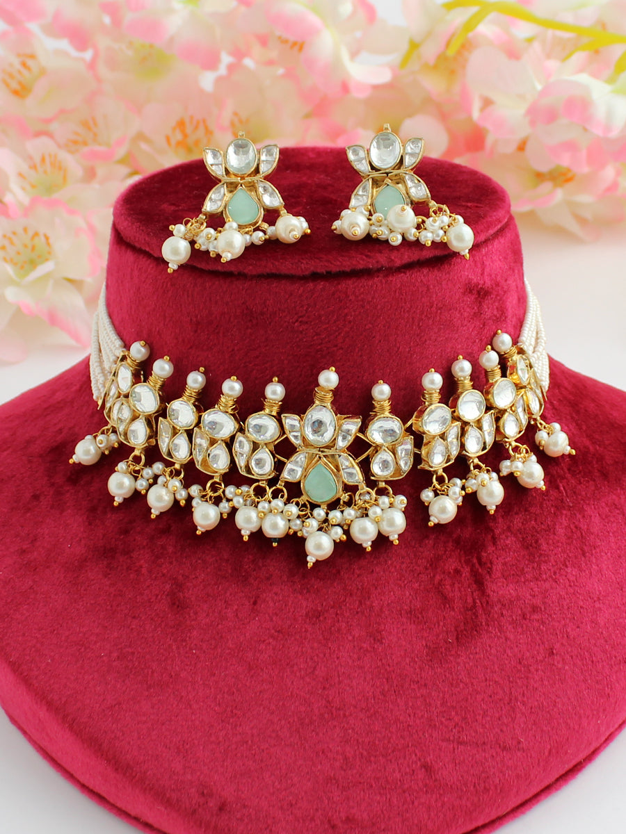 Suhani Necklace Set-Mint Green