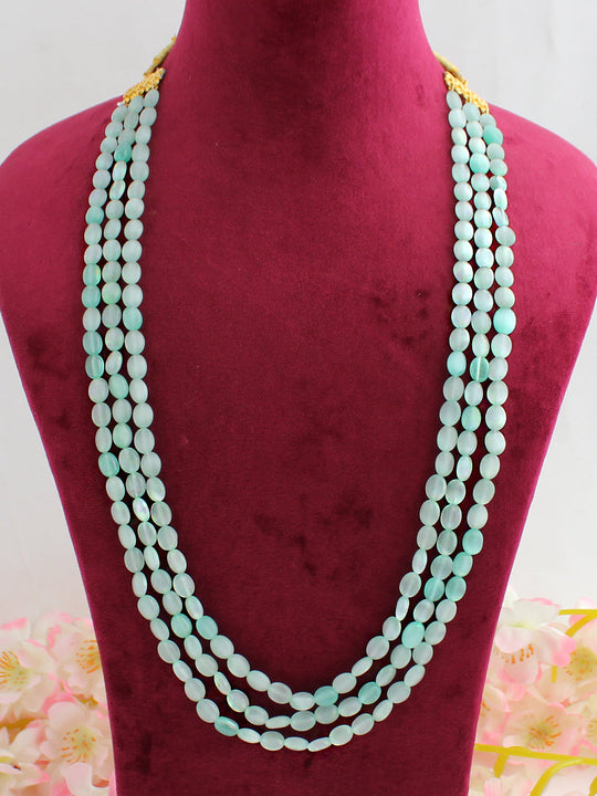 Kartik Layered Necklace-Mint Green