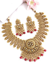 Tanusha Necklace Set-Ruby