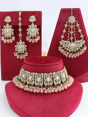 Nargis Necklace Set-Pastel Pink