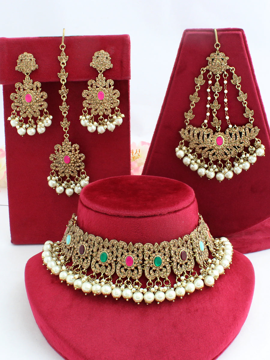 Nargis Necklace Set-Multicolor