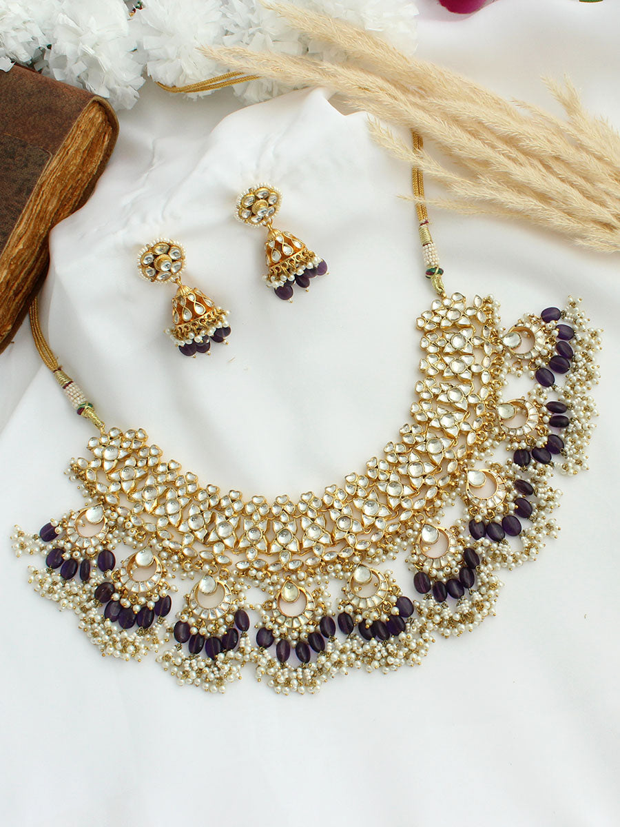 Deeksha Necklace Set-Purple