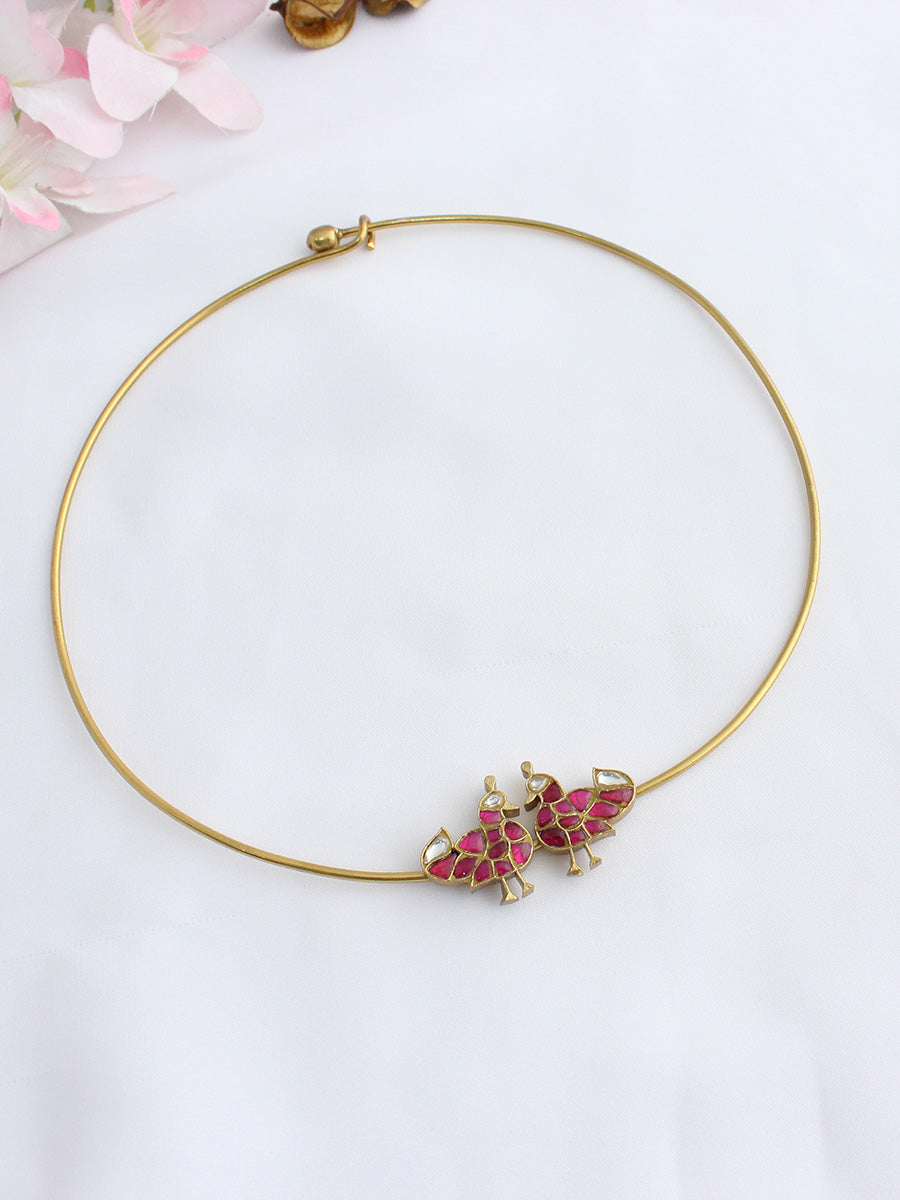 Jodhpur Hasli Necklace-Hot Pink