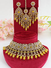 Sonali Necklace Set-Golden/Yellow