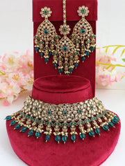 Sonali Necklace Set-Rama Green