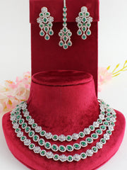 Shanaya Layered Necklace Set-Green