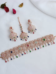 Shanaya Choker Necklace Set-multi color