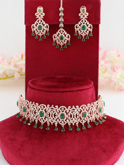 Shanaya Choker Necklace Set-Green