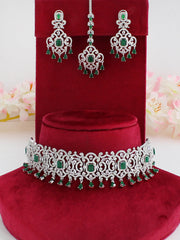 Shanaya Choker Necklace Set-green