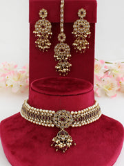 Revti Necklace Set-maroon