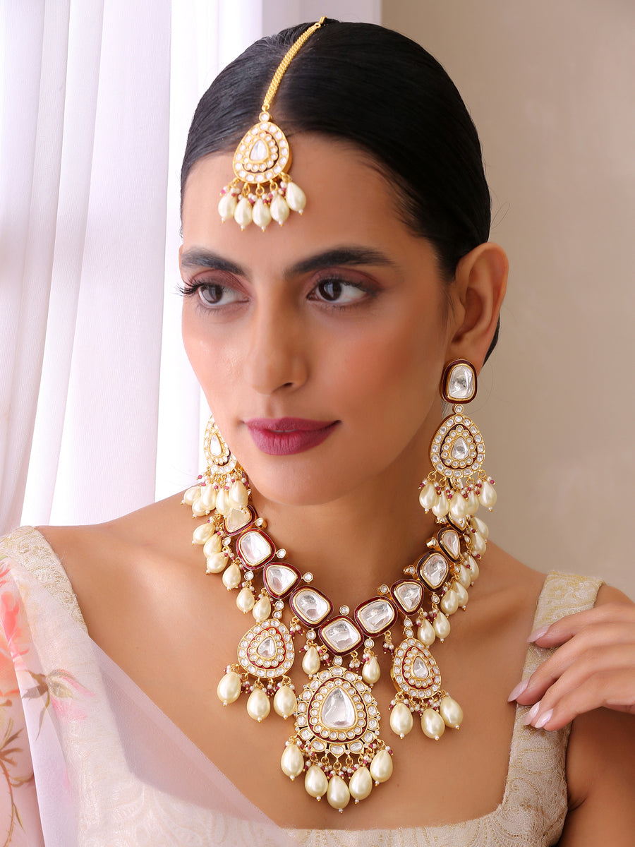 Virika Necklace Set-White