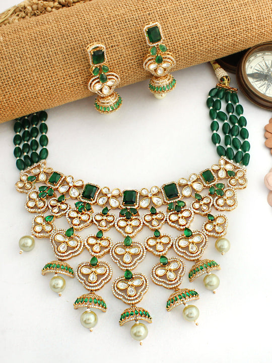 Medha Choker Necklace Set-Green