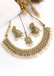 Riyana Necklace Set-Peach