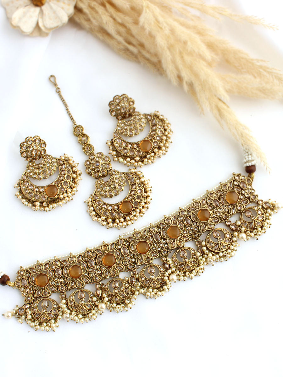 Mansi Necklace Set-gold