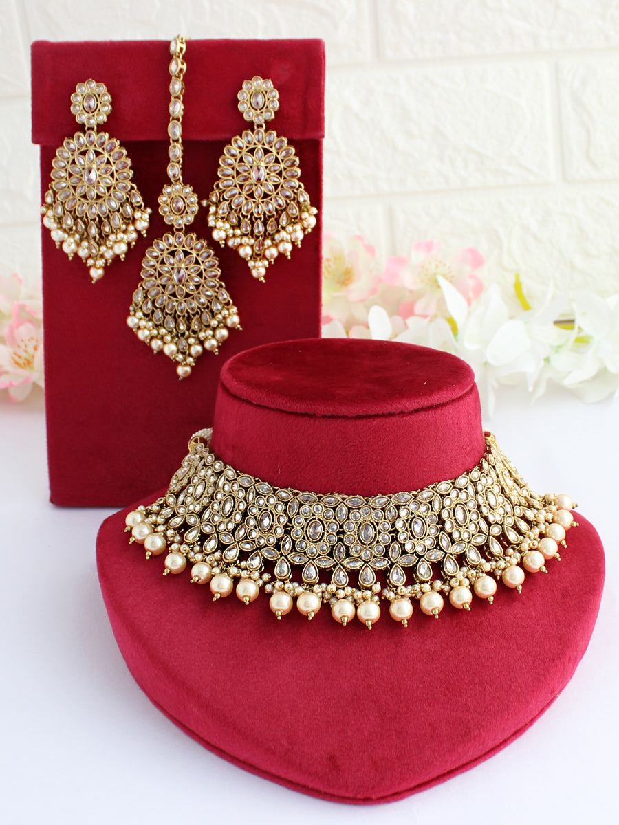 Shahin Necklace Set-Gold