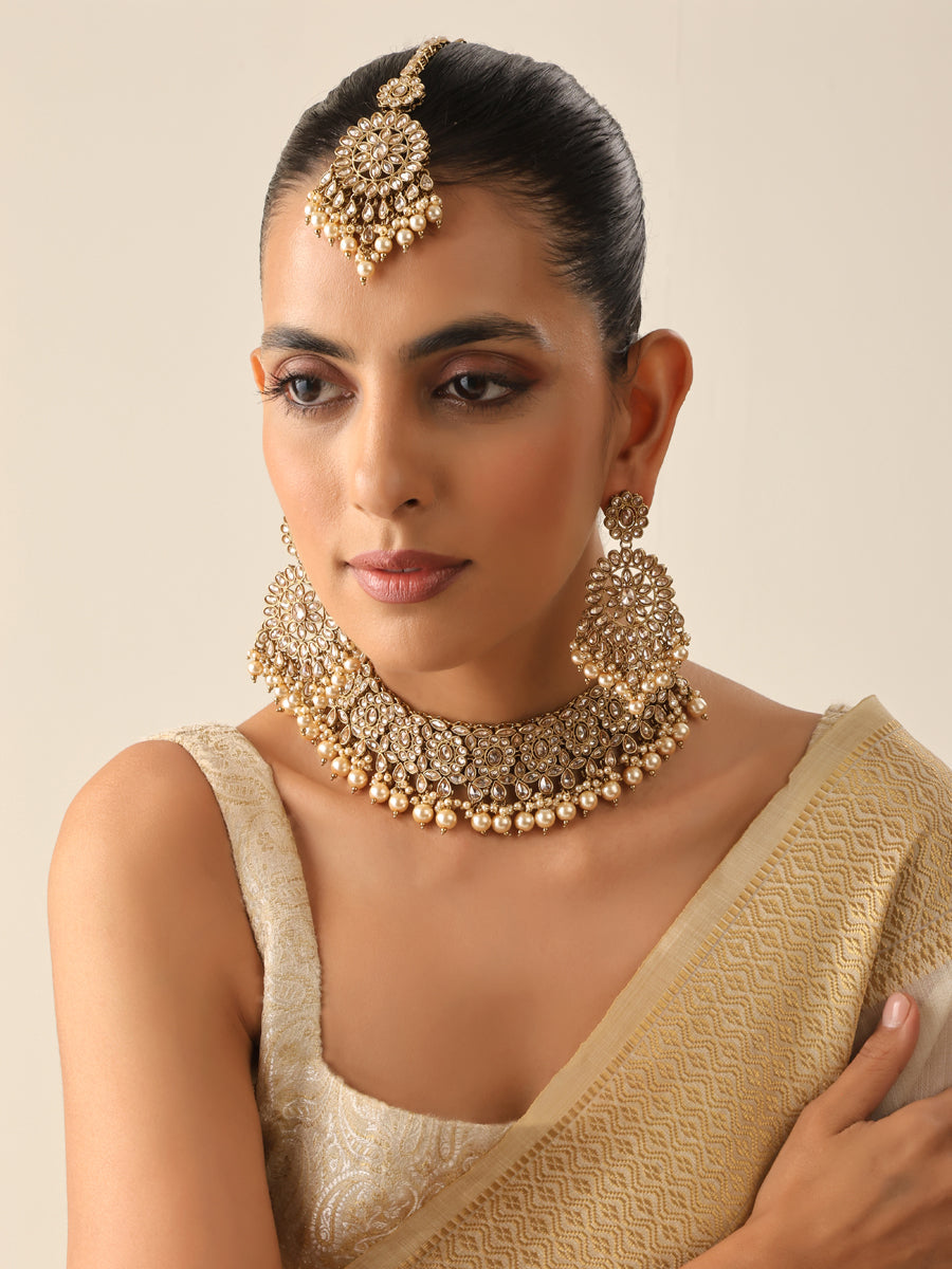 Shahin Necklace Set-Gold