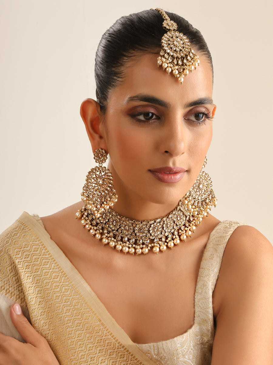 Shahin Necklace Set-Gold