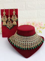 Mitakshi Necklace Set-Green