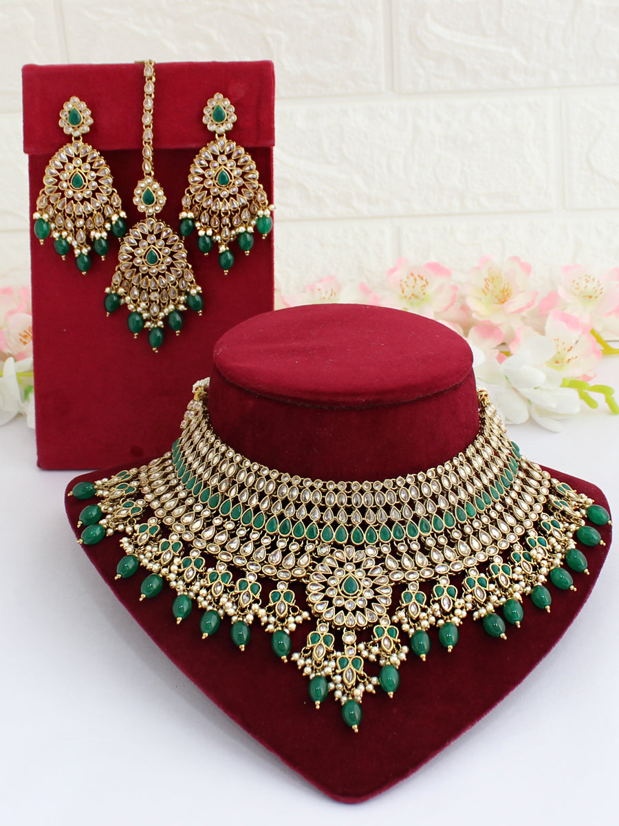 Ayanshi Necklace Set-Green