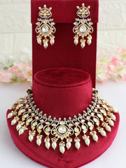 Ambala Bib Necklace Set-Metallic