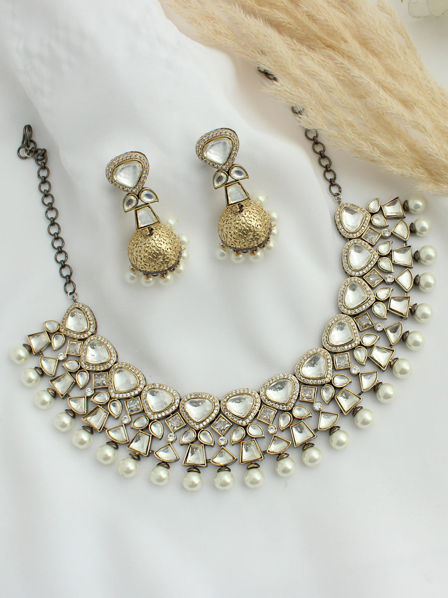 Bangalore Necklace Set- Metallic