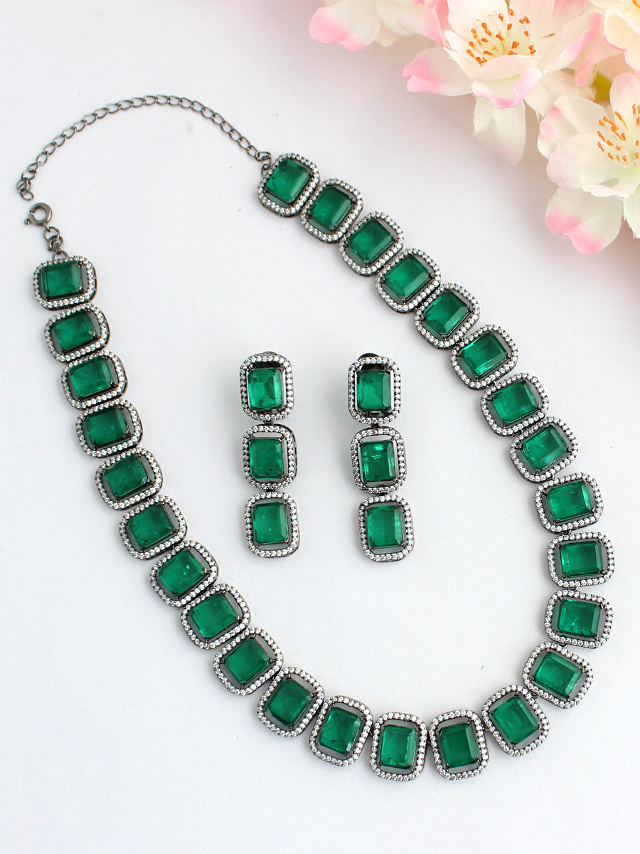 Mia Necklace Set-Green