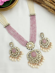 Shillong Long Necklace Set-Lavender