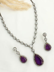 Fariha Necklace Set-Purple