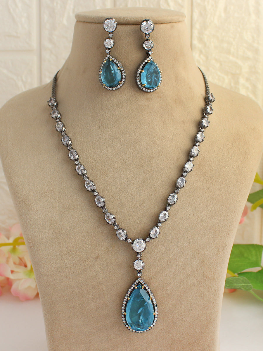 Fariha Necklace Set-Aqua