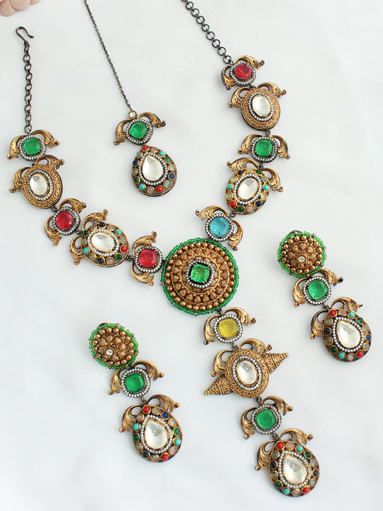 Niloufer Necklace Set-Multicolor