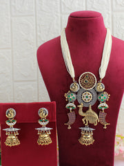 Vijaya Long Necklace Set-Multicolor