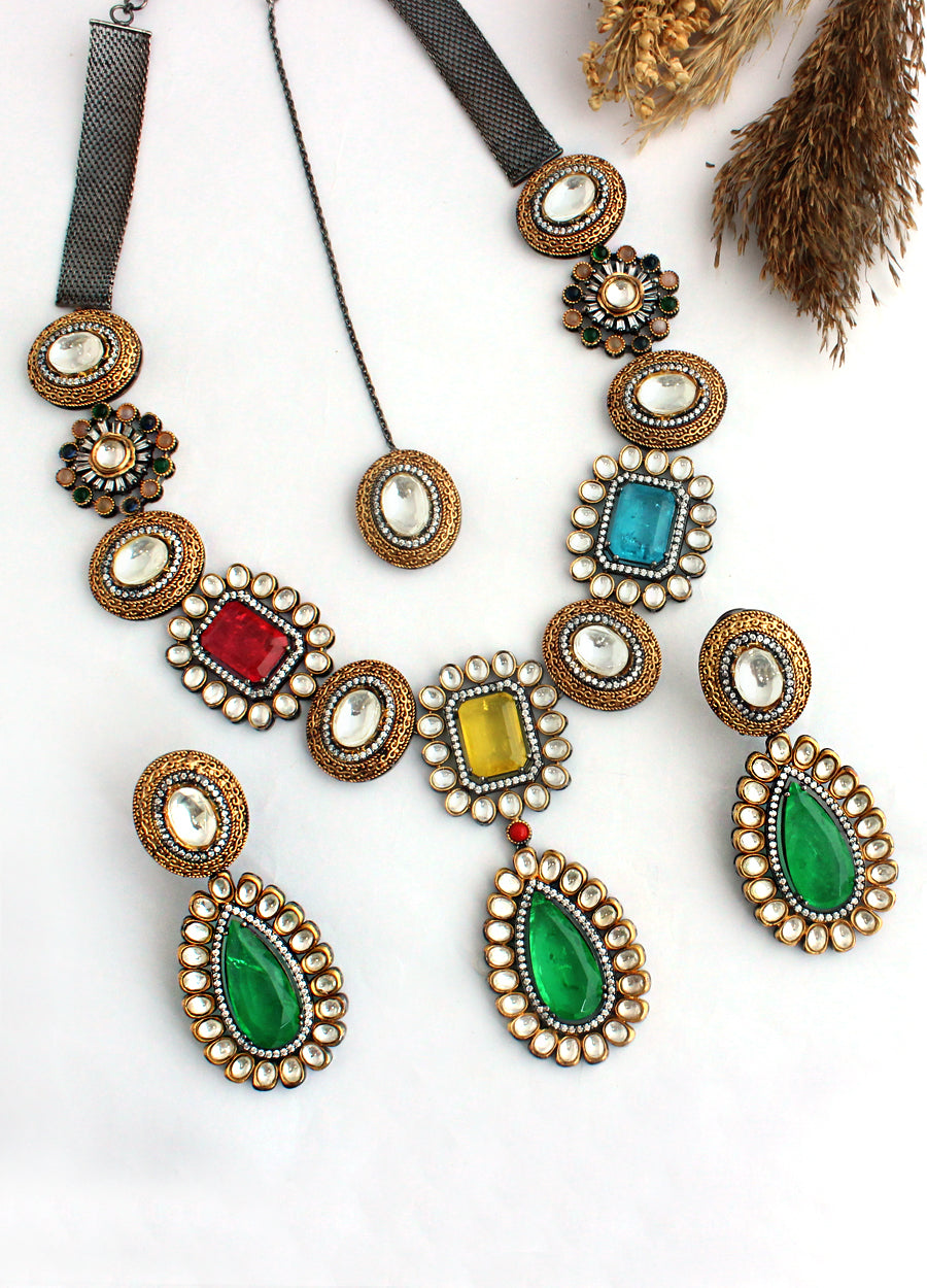 Padmini Necklace Set-Multicolor