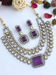 Jeena Necklace Set-Purple