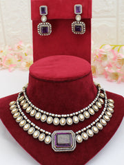 Jeena Necklace Set-Purple