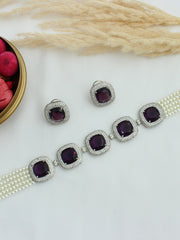 Aizawl Necklace Set-Purple