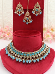 Ritika Necklace Set - Aqua