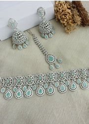 Nayra Choker Necklace Set-Mint Green