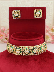 Nidhika Necklace Set-Green