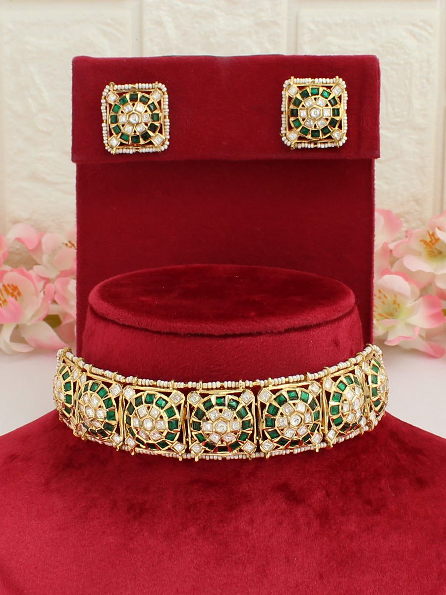 Nidhika Necklace Set-Green