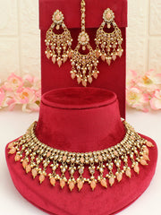 Roshini Necklace Set-Peach