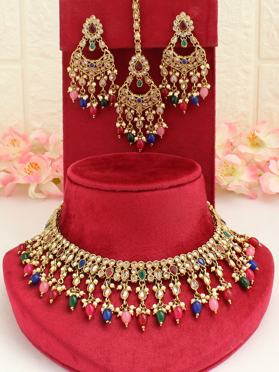 Roshini Necklace Set-Multicolor