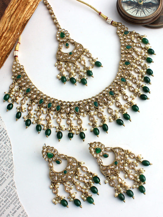 Roshini Necklace Set-Green