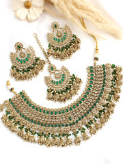 Ghazal Necklace Set-Green